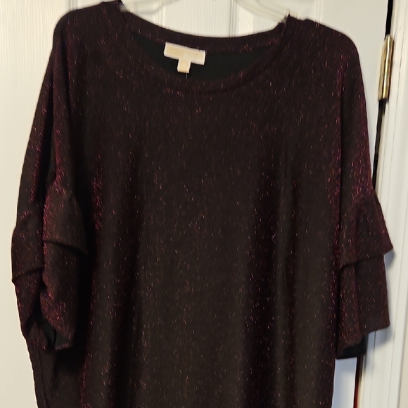 Michael Kors Tops - Michael Kors Shimmering Black and Red Blouse